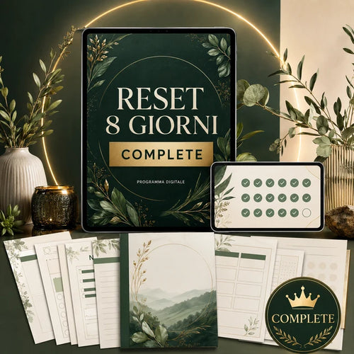 RESET 8 GIORNI Complete, percorso guidato di 8 giorni con ricette, allenamenti a casa e tracker per 21 giorni di continuità